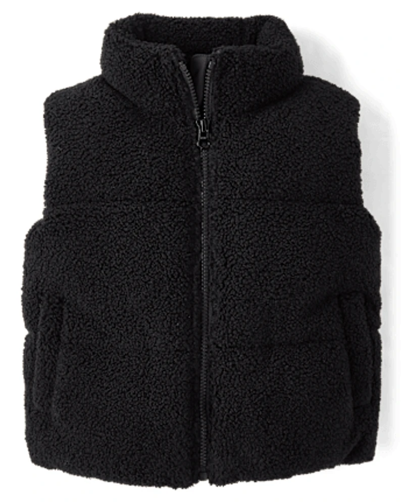 Girls Sherpa Puffer Vest