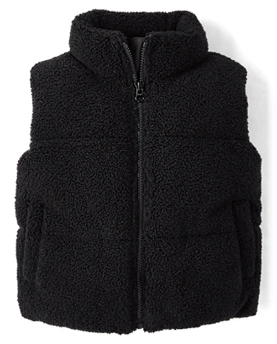 Girls Sherpa Puffer Vest