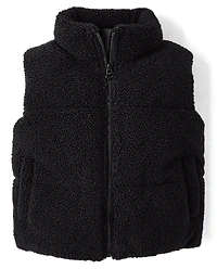 Girls Sherpa Puffer Vest