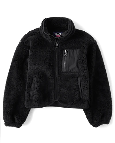 Kids Heavyweight Sherpa Zip Up Jacket