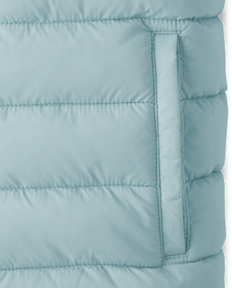 Girls Cozy Tech Microfleece Lined Puffer Jacket