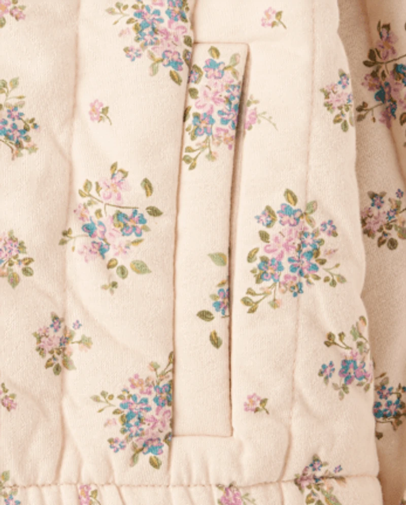 Girls Floral Quilted Jacket