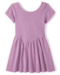 Girls Ribbed V-Waist Dress