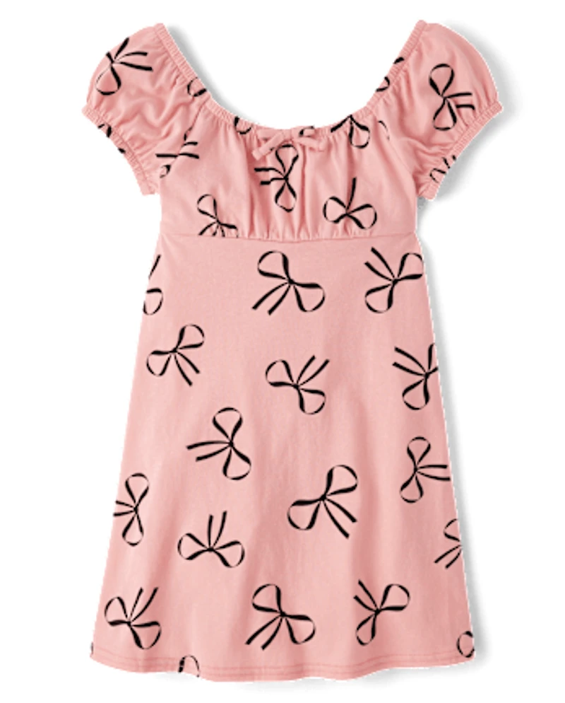Girls Print Fit And Flare Dress