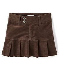 Girls Pleated Corduroy Skort