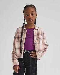 Chemise boutonnée en flanelle à carreaux pour fille