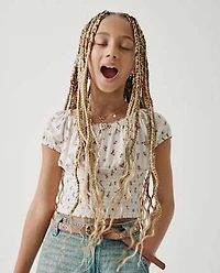 Girls Floral Smocked Top