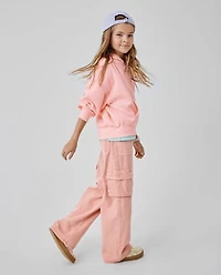 Girls Garment Dyed Baggy Cargo Jeans