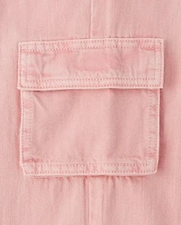 Girls Garment Dyed Baggy Cargo Jeans