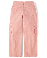 Girls Garment Dyed Baggy Cargo Jeans