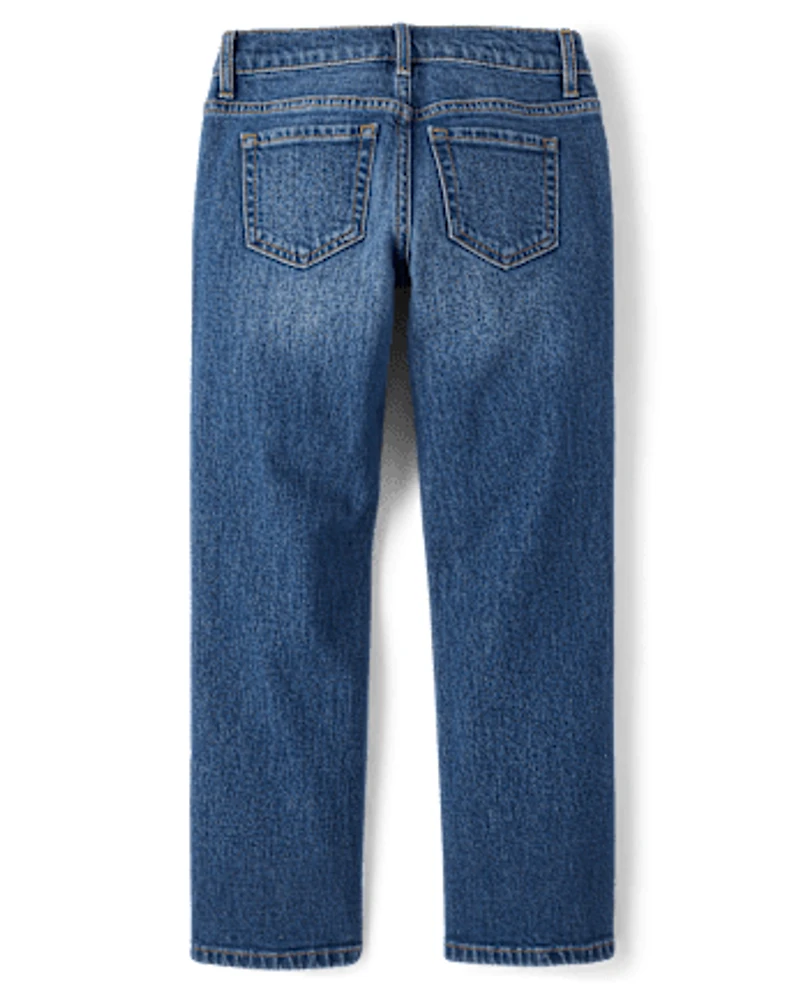 Girls Ripped Straight Jeans