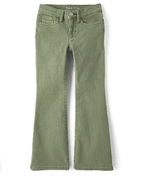 Girls Garment Dyed High Rise Flare Jeans