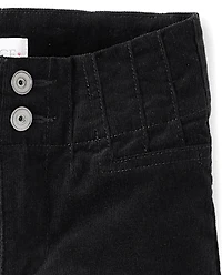 Girls Pleated Corduroy Flare Pants