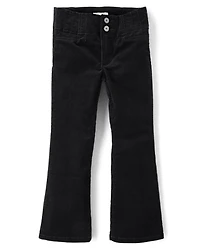 Girls Pleated Corduroy Flare Pants