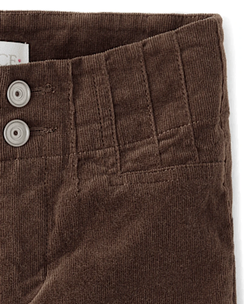 Girls Pintuck Corduroy Flare Pants