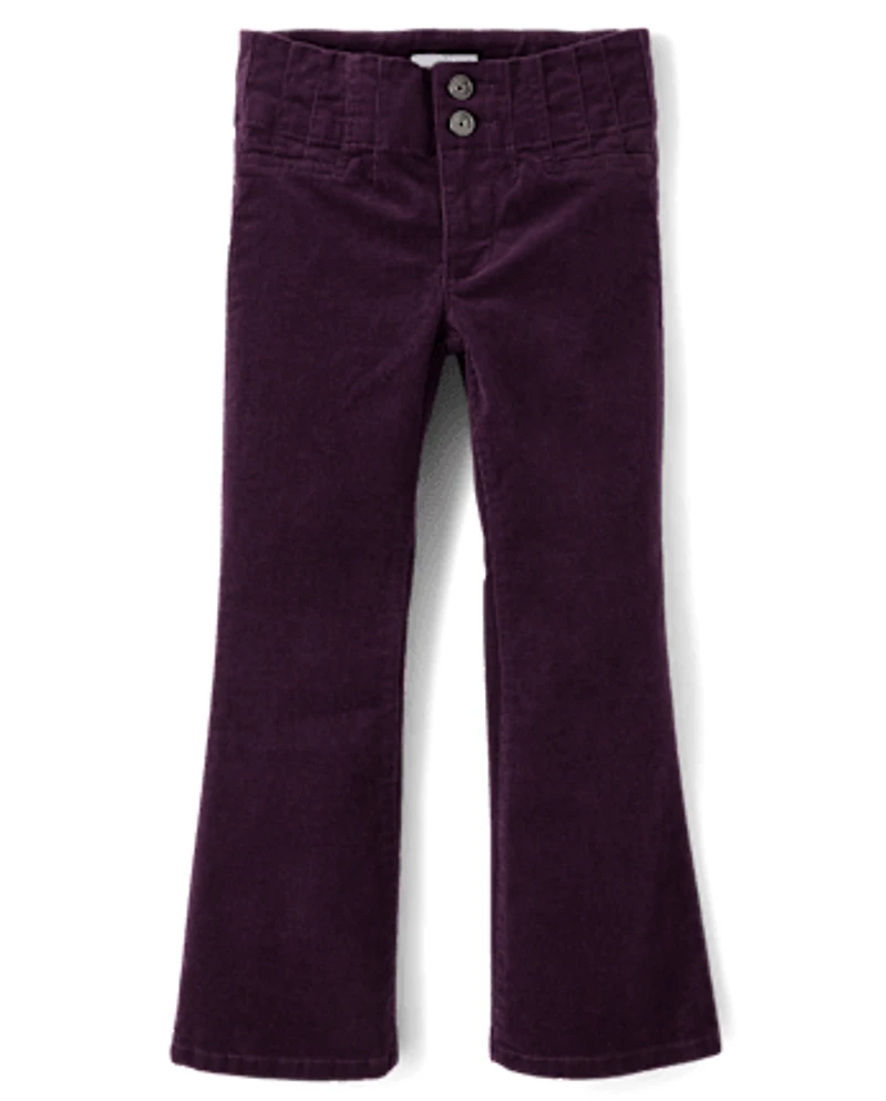 Girls Pintuck Corduroy Flare Pants
