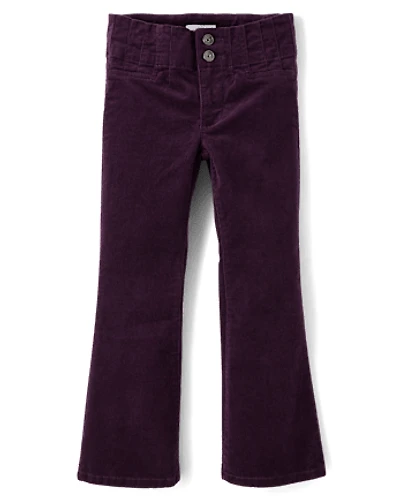 Girls Pintuck Corduroy Flare Pants