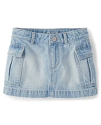 Jupe cargo en jean pour fille