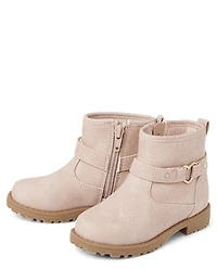 Toddler Girls Heart Moto Boots