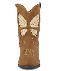 Girls Butterfly Cowgirl Boots