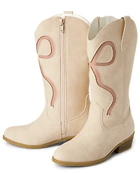 Girls Bow Tall Cowgirl Boots