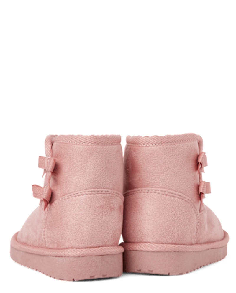 Toddler Girls Bow Platform Teddy Boots