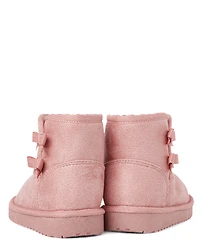 Toddler Girls Bow Platform Teddy Boots