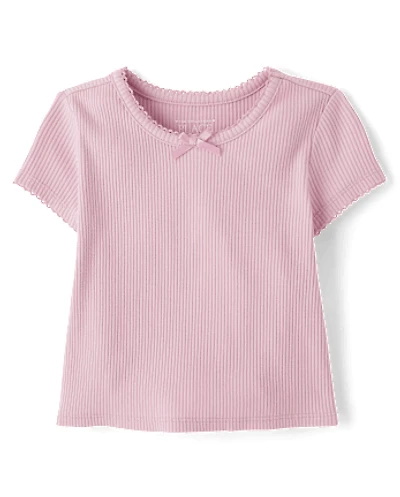 Baby And Toddler Girls Ribbed Tee