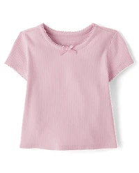 Baby And Toddler Girls Ribbed Tee
