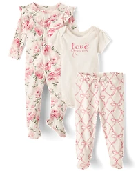 Baby Girls Bow 3-Piece Take Me Home Set