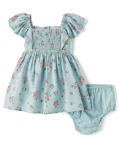Baby Girls Floral Flutter Dress