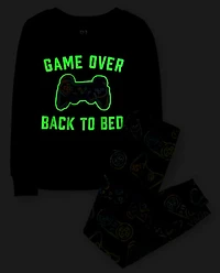 Boys Glow Gamer Snug Fit Cotton Pajamas