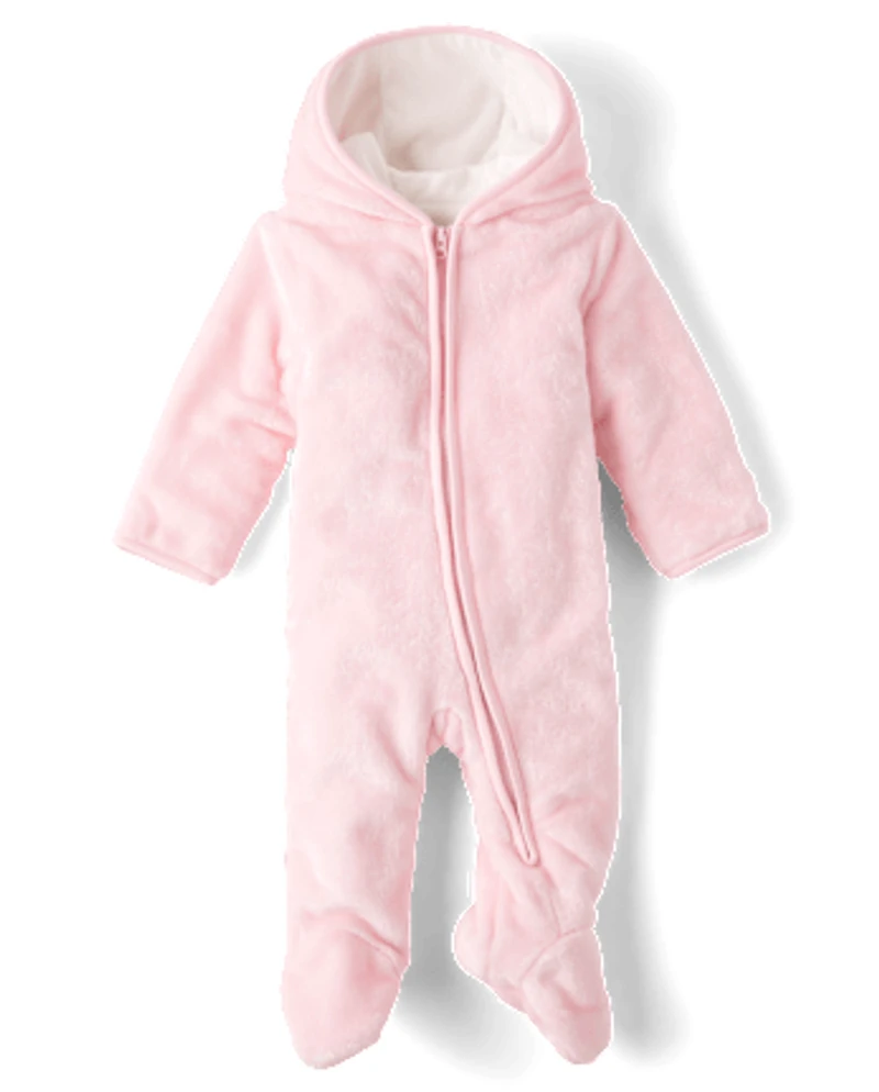 Baby Girls Faux Fur Microfleece Lined Bunting