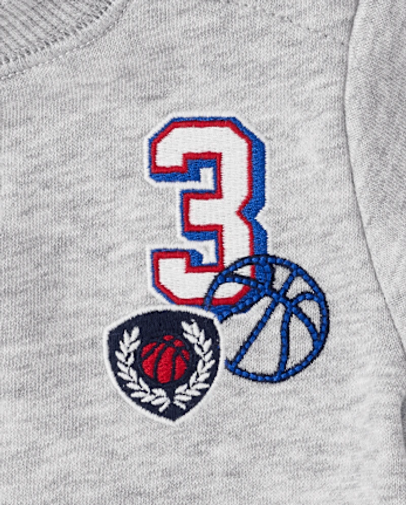 Baby Boys Embroidered Varsity Premium Fleece 2-Piece Playwear Set