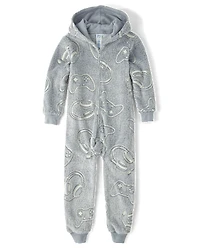 Boys Glow Gamer Sherpa One Piece Pajamas