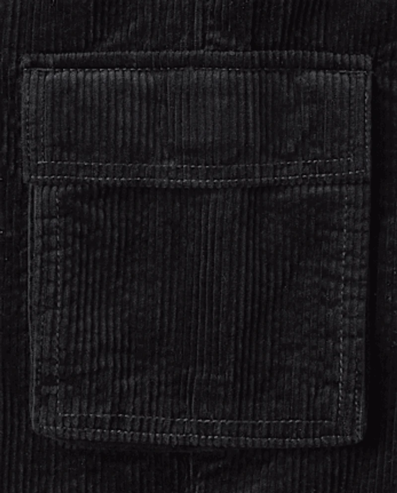 Kids Corduroy Wide Leg Cargo Pants