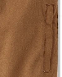 Boys Stretch Roll Cuff Pull On Chino Pants