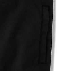 Boys Stretch Roll Cuff Pull On Chino Pants