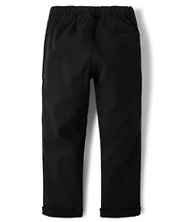 Boys Stretch Roll Cuff Pull On Chino Pants