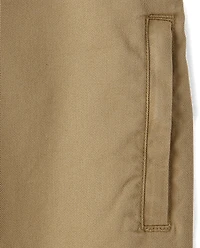 Boys Stretch Roll Cuff Pull On Chino Pants
