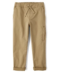 Boys Stretch Roll Cuff Pull On Chino Pants