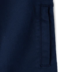 Boys Stretch Roll Cuff Pull On Chino Pants