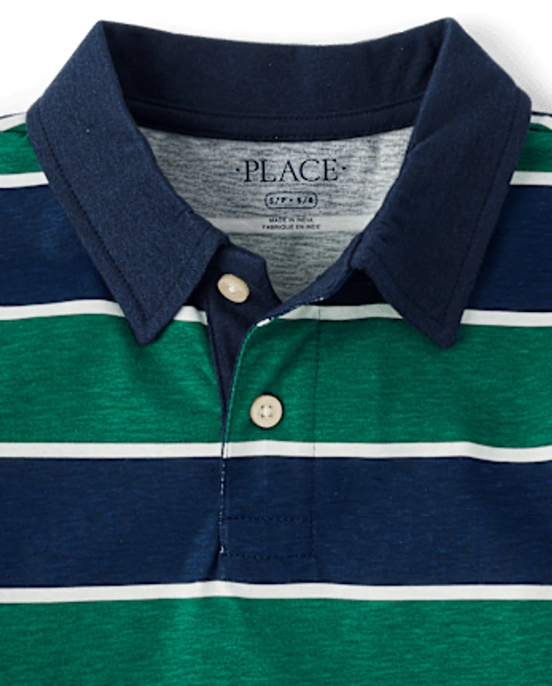 Boys Striped Soft Jersey Polo