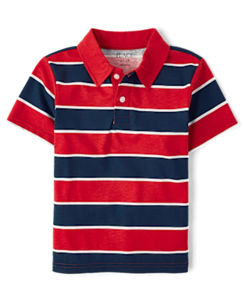 Boys Striped Soft Jersey Polo