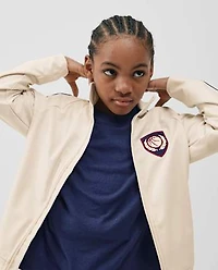 Kids Embroidered Patch Zip Up Track Jacket