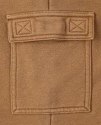 Kids Garment Dyed Premium Fleece Loose Cargo Pants