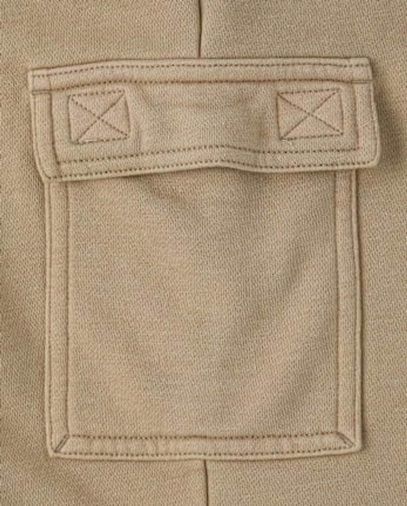 Kids Garment Dyed Premium Fleece Loose Cargo Pants