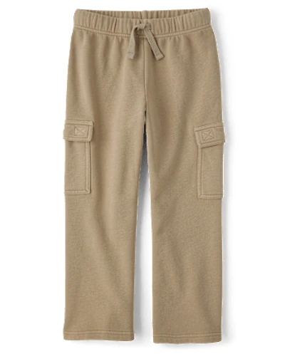 Kids Garment Dyed Premium Fleece Loose Cargo Pants