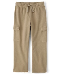 Kids Garment Dyed Premium Fleece Loose Cargo Pants