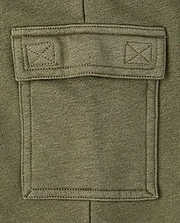 Kids Garment Dyed Premium Fleece Loose Cargo Pants